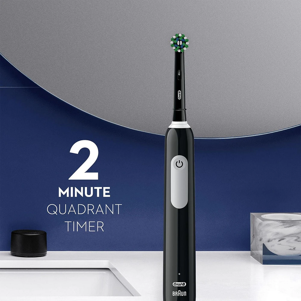 Oral-B Pro 1000 Electric Toothbrush, Black & White, 2 Handles, 2 Chargers, 2 Brush Heads