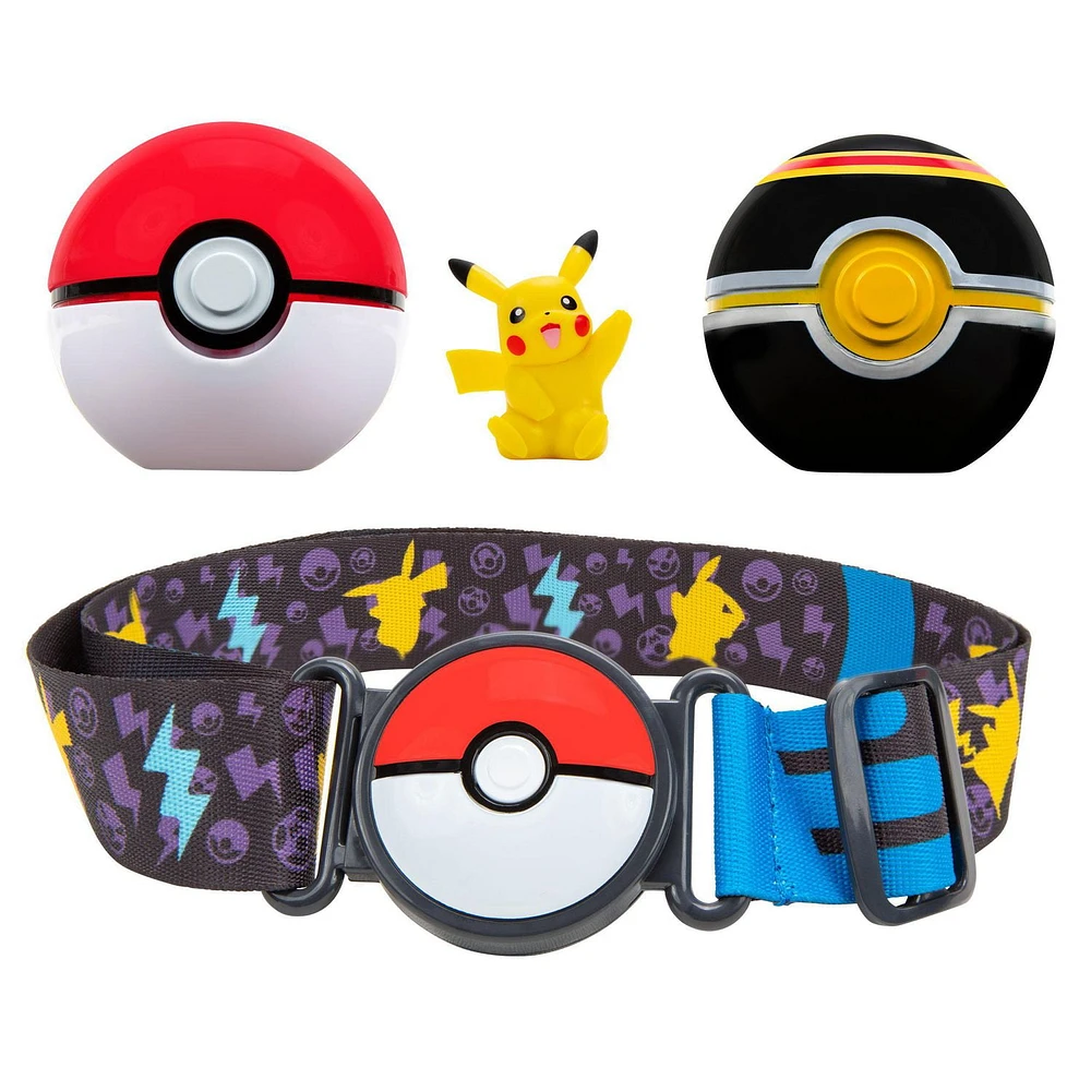 Pokémon Clip 'N' Go Poké Ball Belt Set - Quick Ball, Great Ball, and Female Pikachu