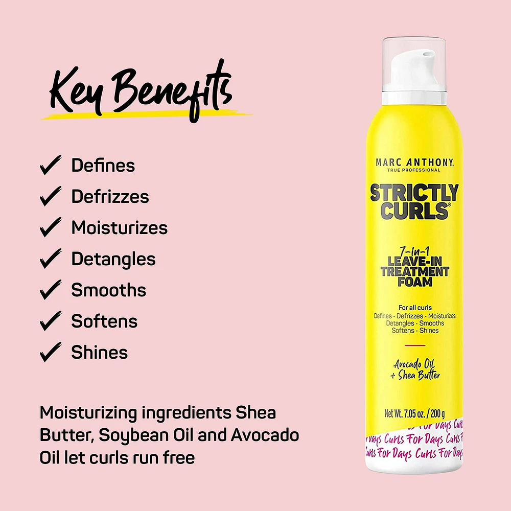 Marc Anthony Strictly Curls 7 in 1 Leave-in Treatment Foam, 210 mL