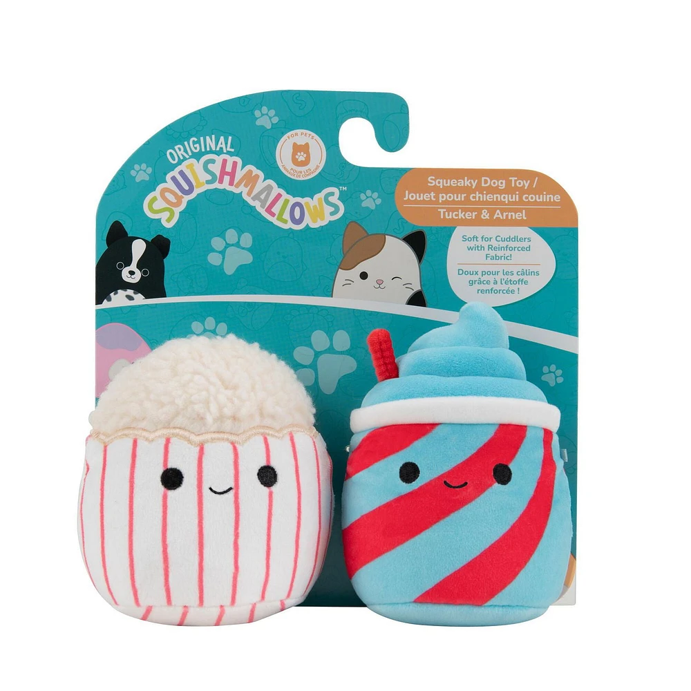 Squishmallows Squeaky Plush Dog Toy 2-Pack - Snacks: Tucker & Arnel, The loveable and squeezable Squishmallows!