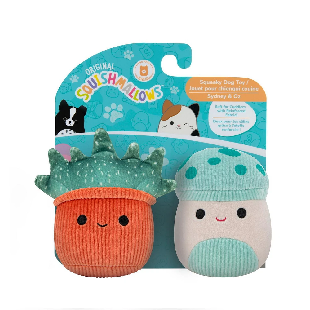 Squishmallows Squeaky Dog Toys 2-Pack - Sydney & Oz, The loveable and squeezable Squishmallows!