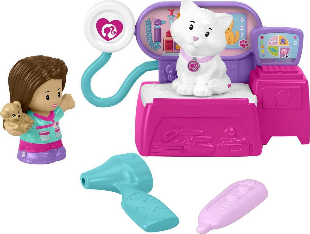 Fisher-Price Little People Barbie Veterinarian Playset for Toddlers and Preschool Kids, 5 Pieces, Ages 1+