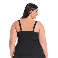 Krista Plus Haut de maillot de bain texturé tankini à encolure dégagée pour femme
