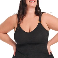 Krista Plus Haut de maillot de bain texturé tankini à encolure dégagée pour femme