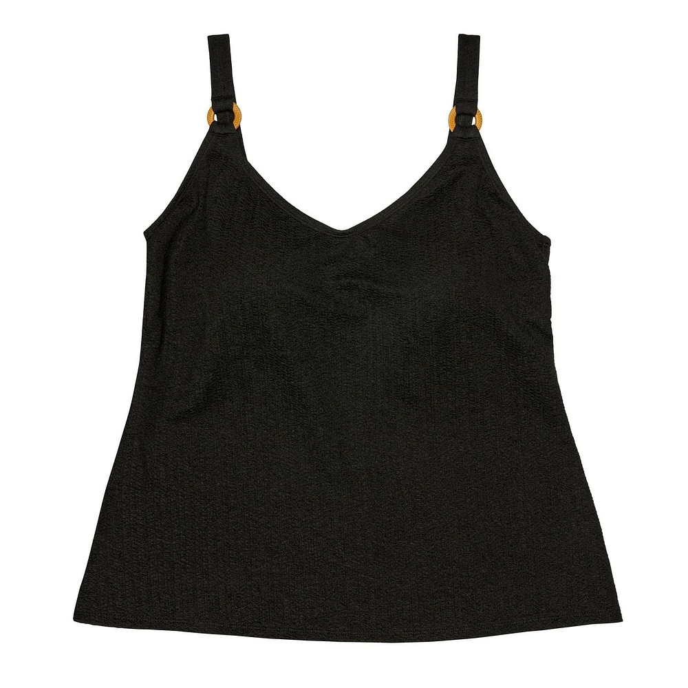 Krista Plus Haut de maillot de bain texturé tankini à encolure dégagée pour femme