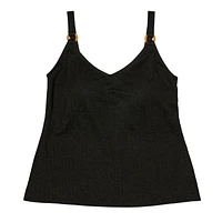 Krista Plus Haut de maillot de bain texturé tankini à encolure dégagée pour femme