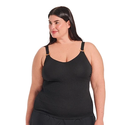 Krista Plus Haut de maillot de bain texturé tankini à encolure dégagée pour femme
