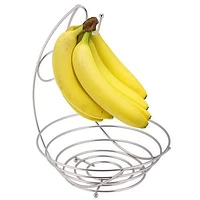 Satin Nickel Fruit Bowl with Banana Tree