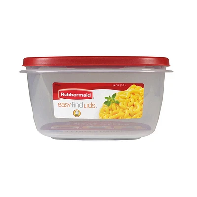 Rubbermaid Easy Find Lid Food Storage Container, 3.3 Litter, Red, 3.3 l