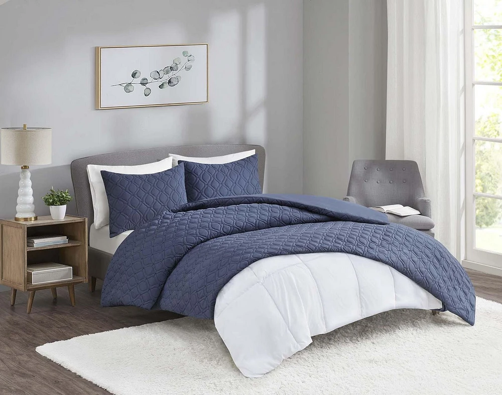 Hometrends 3pc Quilted Duvet Cover Set