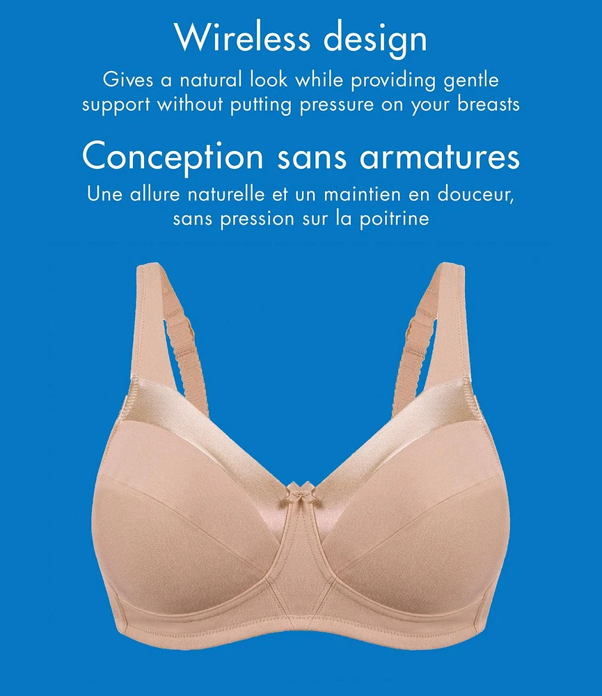 Bestform 9706715 Soutien-gorge en coton sans armatures avec garniture satin bonnets non doublés Tailles 36B-44D