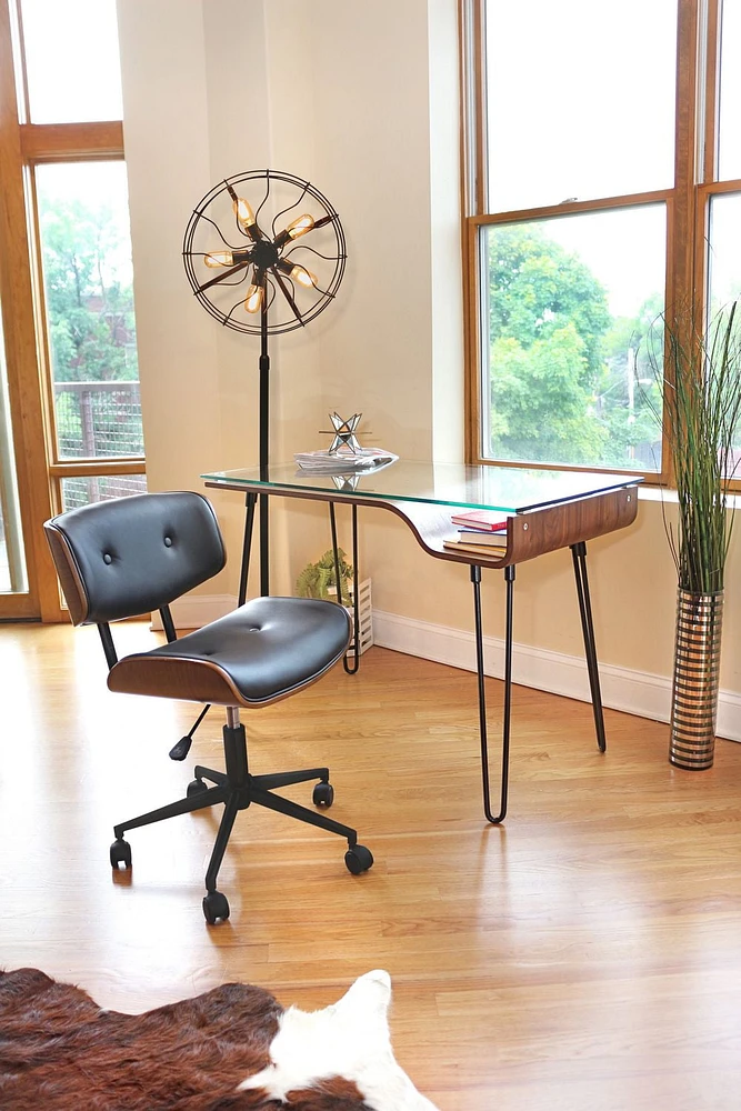 LumiSource Lombardi Mid-Century Modern Height Adjustable Office Chair