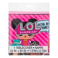 LOL Surprise Rectangular Plastic Table Cover, 54" x 84", 1 Tablecover measures 54" x 84"