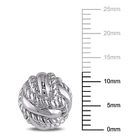 Miabella Men's Sterling Silver Knot Pin Cufflinks