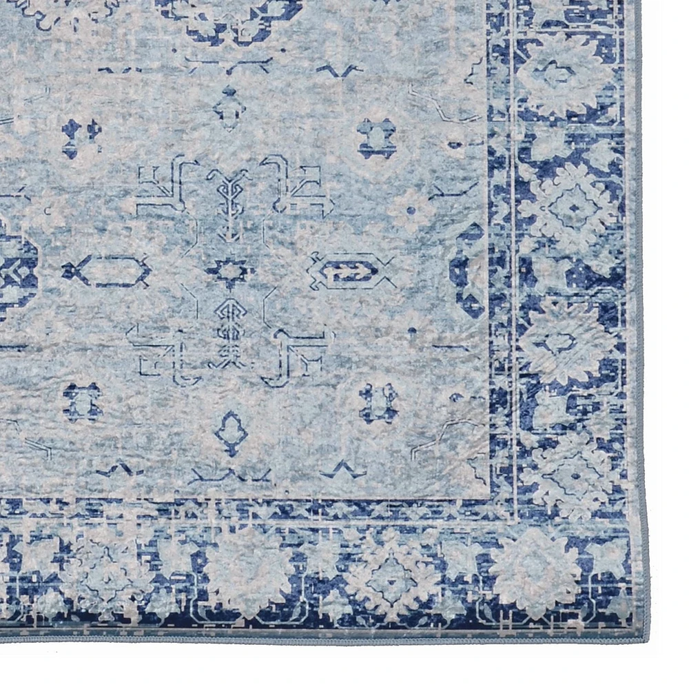 Emerald Kramer Ivory & Blue 6'7" x 9'7" Area Rug