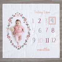 Gerber - Milestone Blanket - Girl - 2 Piece, Sized 47" x 47"