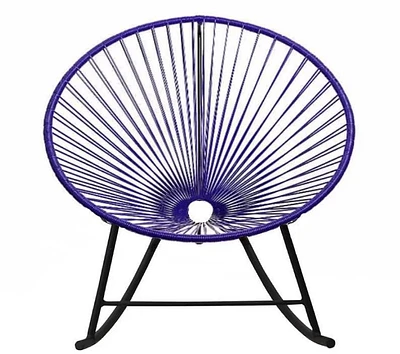 Acapulco chair Outdoor Wire Rocker Patio in Purple Metal Frame - Plata Import