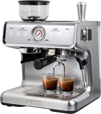 Ultima Cosa Espresso Machine With Grinder,With Milk Frother Steam Wand, Barista Latte Machine With Removable Water Tank for Cappuccinos or Macchiatos