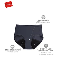 Hanes Fresh & Dry Moderate Leak Protection Briefs, 2-Pack, Sizes S - 2XL