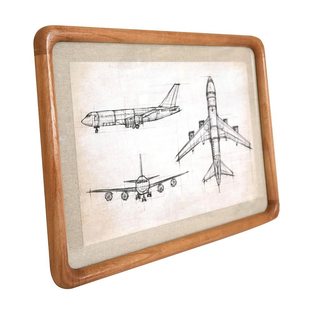 16x22 Framed Linen Art - Plane