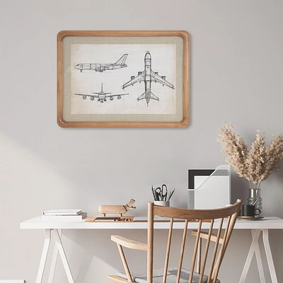 16x22 Framed Linen Art - Plane