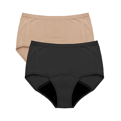 Hanes Fresh & Dry Moderate Leak Protection Briefs, 2-Pack, Sizes S - 2XL