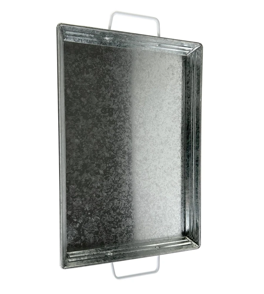 Home Trends White Metal Rectangle Tray ,1 Piece