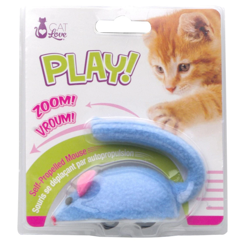 Cat Love Play Zippy Mouse - Blue Cat Toy