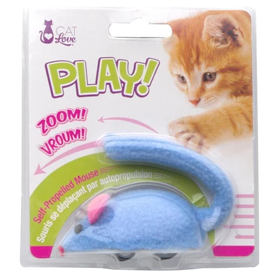 Cat Love Play Zippy Mouse - Blue Cat Toy, 8 x 4 x 6 cm