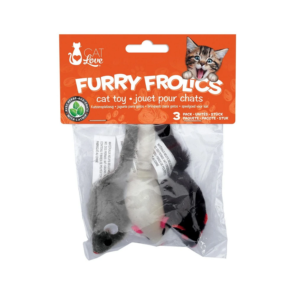 Cat Love Furry Frolics Cat Toy Furry Catnip Mice Cat  Toy