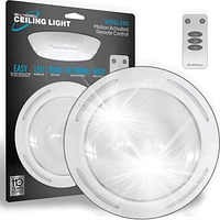 Bell + Howell Wireless Motion Activated LED Ceiling Light with Remote Control, 3500K Soft White, Battery Operated, Easy Installation, Ceiling Light