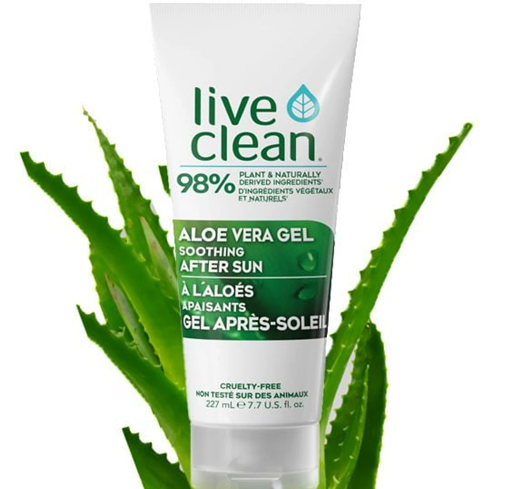Live Clean After Sun Aloe Vera Gel, 227 mL