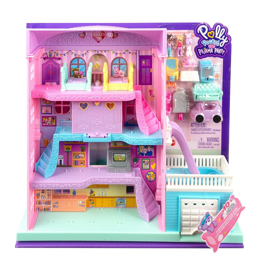 Polly Pocket Pajama Party Sleepover Adventure House Playset