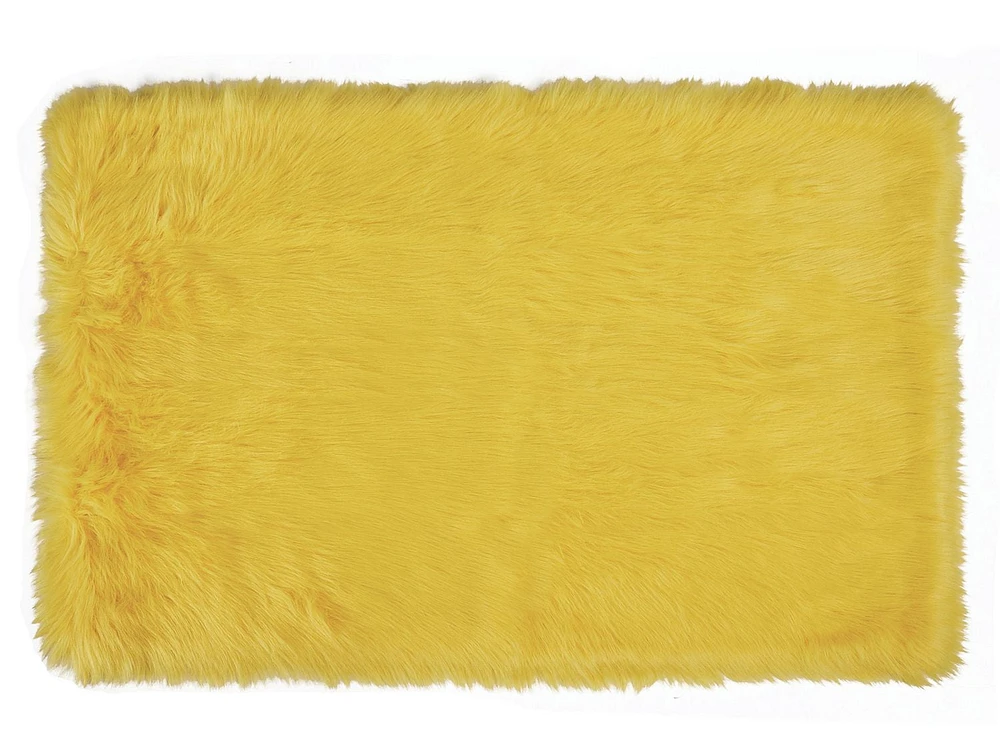 Yellow Flokati Fur Rug