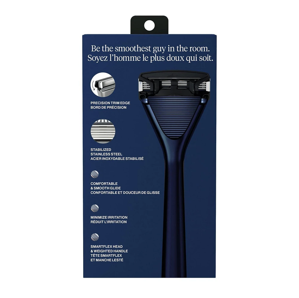 House of Atlas 5-Blade Razor Kit, Dusk, Razor + 2 Blade Refills, Designed for comfort and grip.