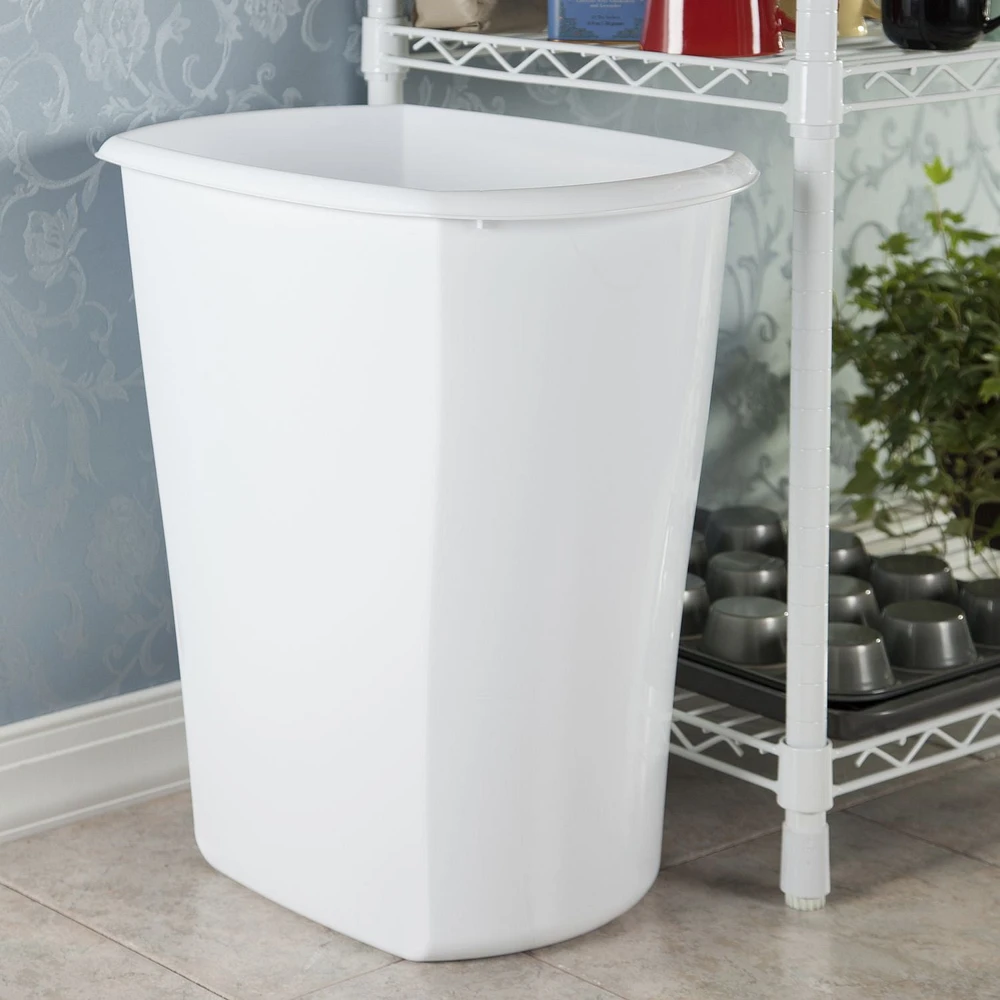 Sterilite 38 Liter Rectangular White Wastebasket, 38 Liter