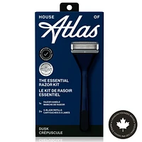 House of Atlas 5-Blade Razor Kit, Dusk, Razor + 2 Blade Refills, Designed for comfort and grip.