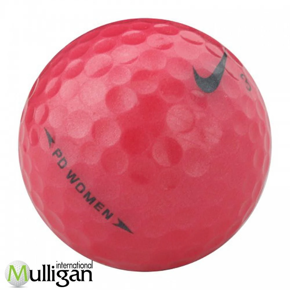 Mulligan - 12 Nike PD Women - No logo 5A Recycled Used Golf Balls, Pink