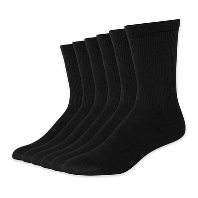 Hanes Men's P6 Cushion Odor Protection Crew Socks, Size 6-12