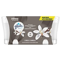 Glade® Scented Candle Air Freshener, Delicate Vanilla Embrace, Jar Candle, 2 Pack
