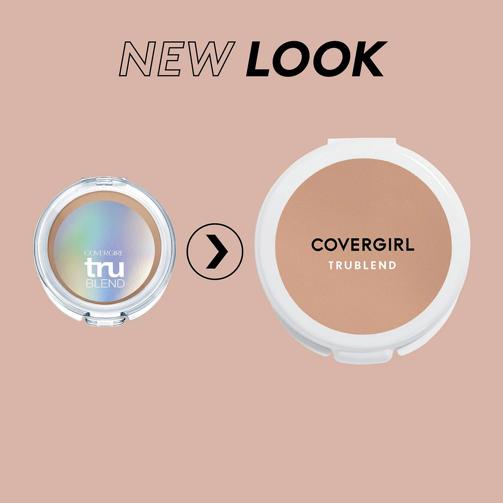 COVERGIRL TruBlend Mineral Pressed Powder, Natural Finish, Oil Control, Blurs Pores, Lightweight, Flawless, 100% Cruelty-Free, Pressed Powder