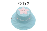 FlapJackKids - Reversible Baby, Kids & Toddler Sun Hat - Narwhal & Starfish - UPF 50+