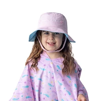 FlapJackKids - Reversible Baby, Kids & Toddler Sun Hat - Narwhal & Starfish - UPF 50+