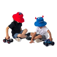 FlapJackKids - Reversible Baby, Kids & Toddler Sun Hat - Monster & Car - UPF 50+
