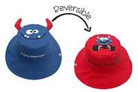 FlapJackKids - Reversible Baby, Kids & Toddler Sun Hat - Monster & Car - UPF 50+