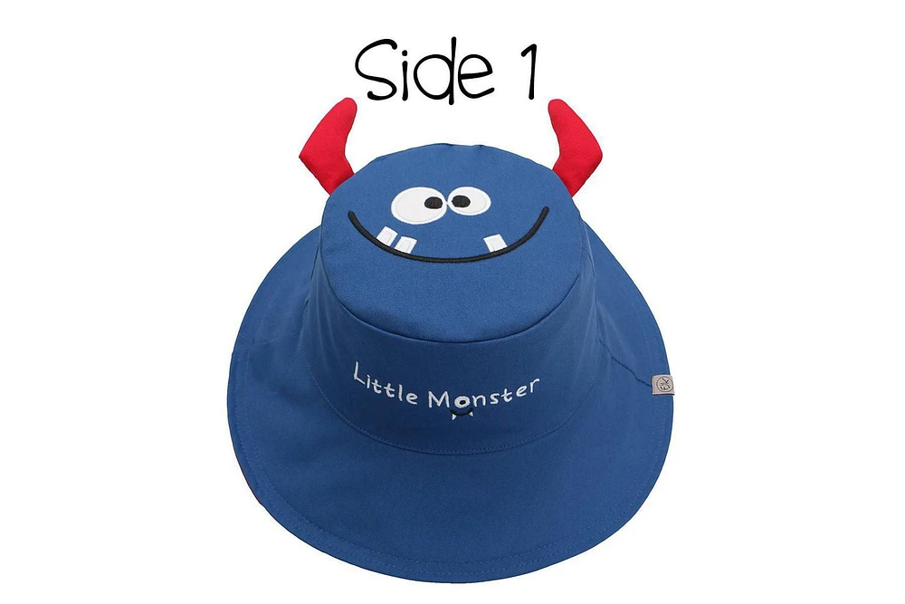 FlapJackKids - Reversible Baby, Kids & Toddler Sun Hat - Monster & Car - UPF 50+
