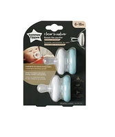 Suce en forme de tétine semblable au sein Tommee Tippee, de 6 à 18 mois – blanc et bleu glace, paquet de 4