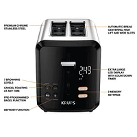 KRUPS My Memory Digital Stainless Steel 2 Slot Toaster KH320D50 With Extra Large LED Display