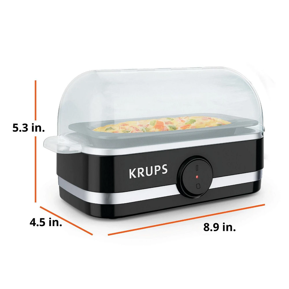 KRUPS Simply Electric Egg Cooker with Accessories to make Eggs Hard Boiled, Poached, Scrambled, Omelet, 6 egg capacity