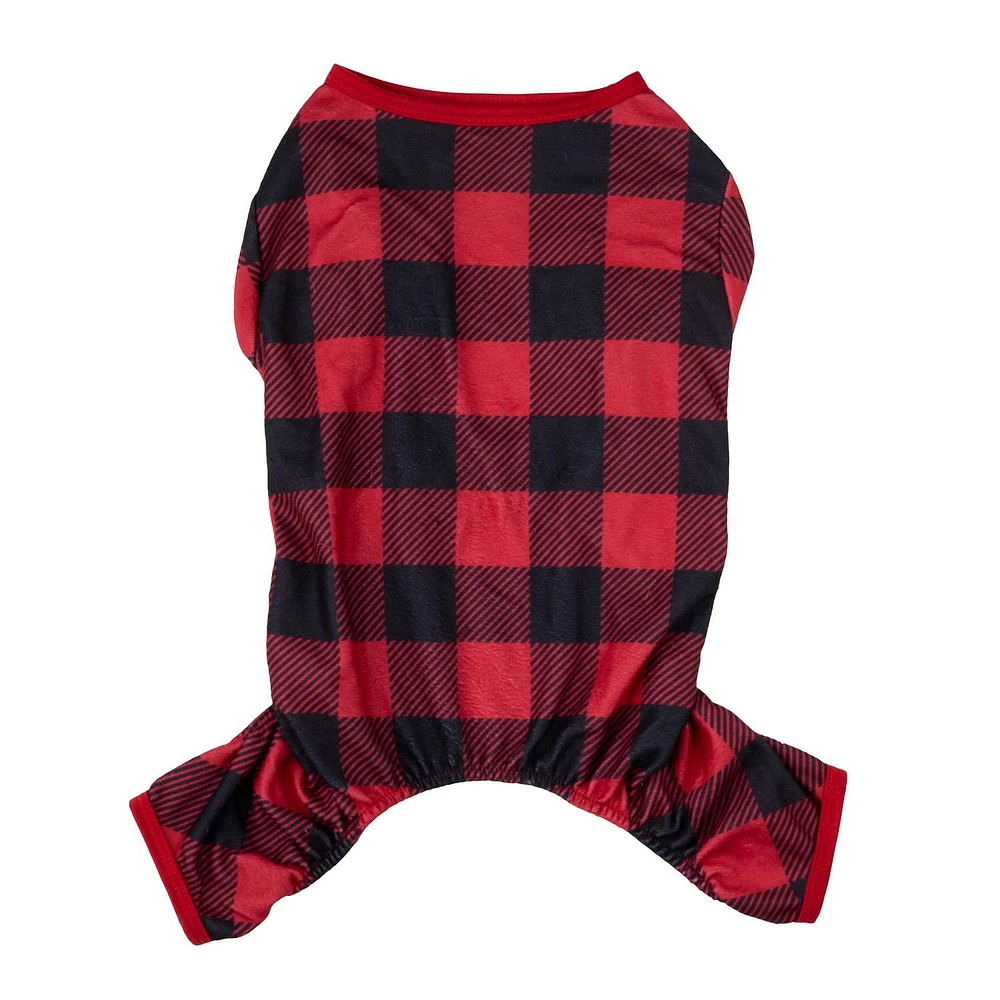 Vibrant Life Pyjama de vacances à carreaux pour animaux de compagnie – Pyjama pour chien et chat – Rouge
